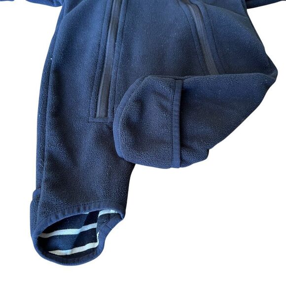 Polarn O. Pyret Navy Blue Unisex Eco Wind Fleece Bunting - Picture 7 of 9